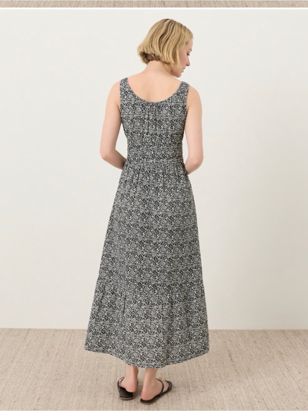 Organic Coastal Double Gauze Cami Dress - Bohemian Dreams Black - Picture 2 of 8
